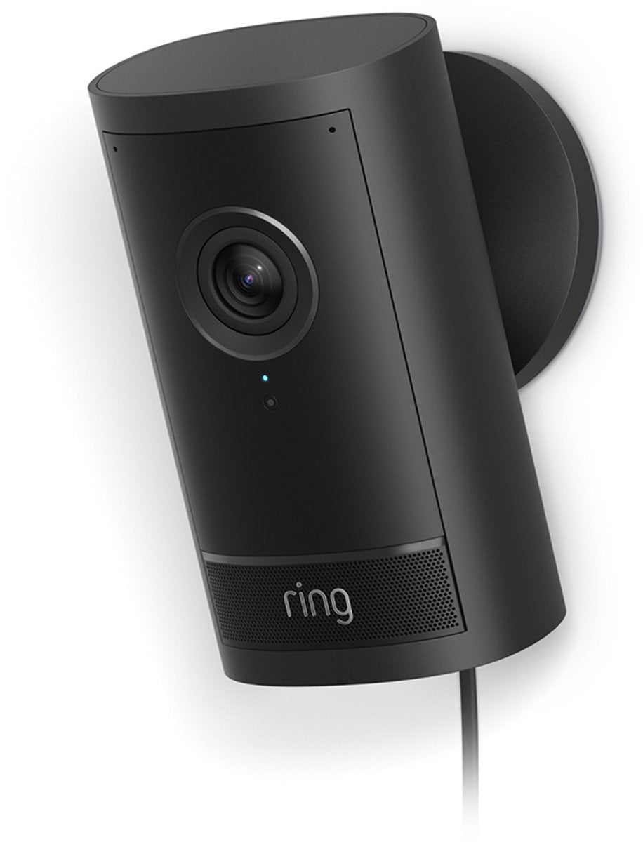 Ring Outdoor-Kamera Pro mit Steckeradapter (neueste Generation) – Schwarz – 4K-Video