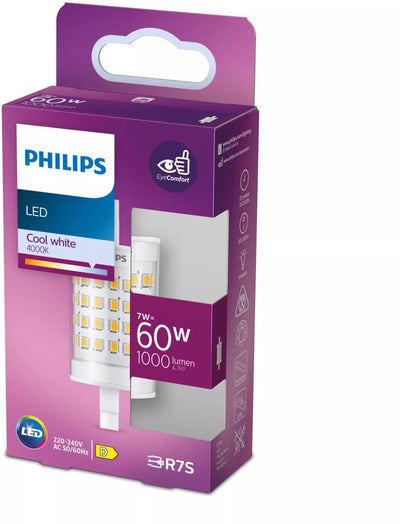 Philips LED-Balkenlampe transparent – 60 W – R7S – kaltweißes Licht