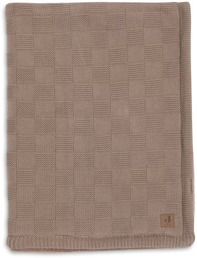 Jollein Babydecke für Kinderbett – 100 x 150 cm – Boxstrick – milchiger Kaffeesamt
