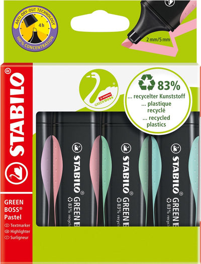 Stabilo Green Boss Pastell Markierungsmarker Set mit 4 Teilen