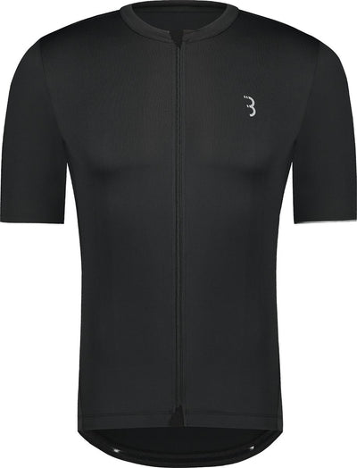 BBB Cycling Essence Radshirt Herren Kurzarm - 15-25 °C - Atmungsaktives MTB- und Radshirt mit 3 Rückentaschen - Schwarz