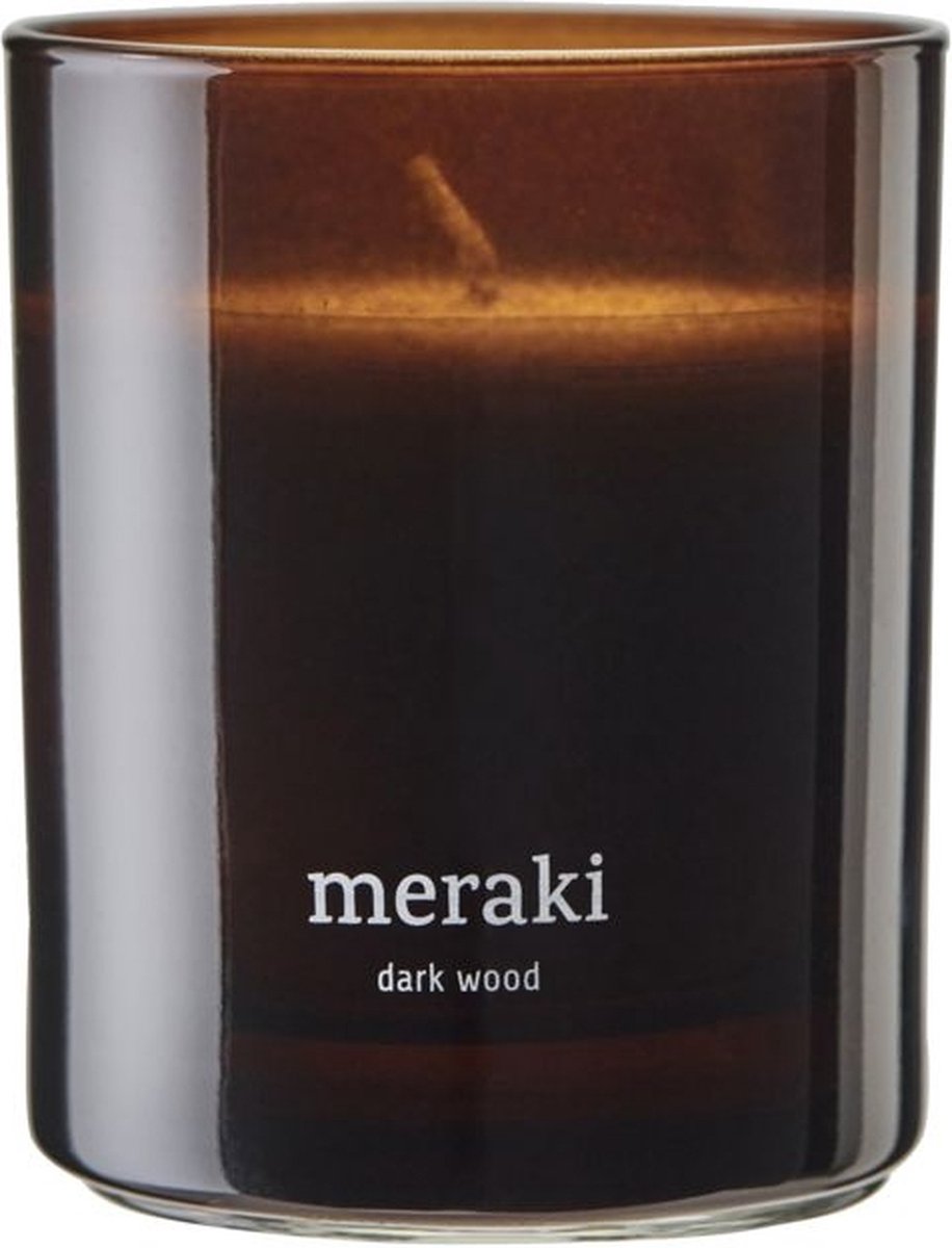 Meraki Duftkerze aus dunklem Holz