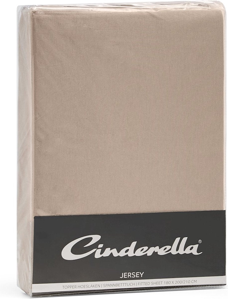 Cinderella-Spannbettlaken-Jersey-Topper 15 cm – Taupe – 160 x 200 210