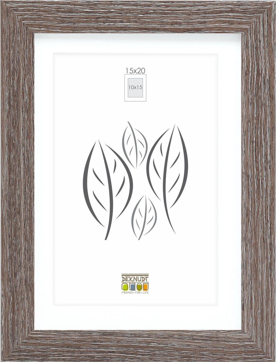 Deknudt Frames Fotorahmen - Grau mit Passepartout - 10x15 15x20 cm