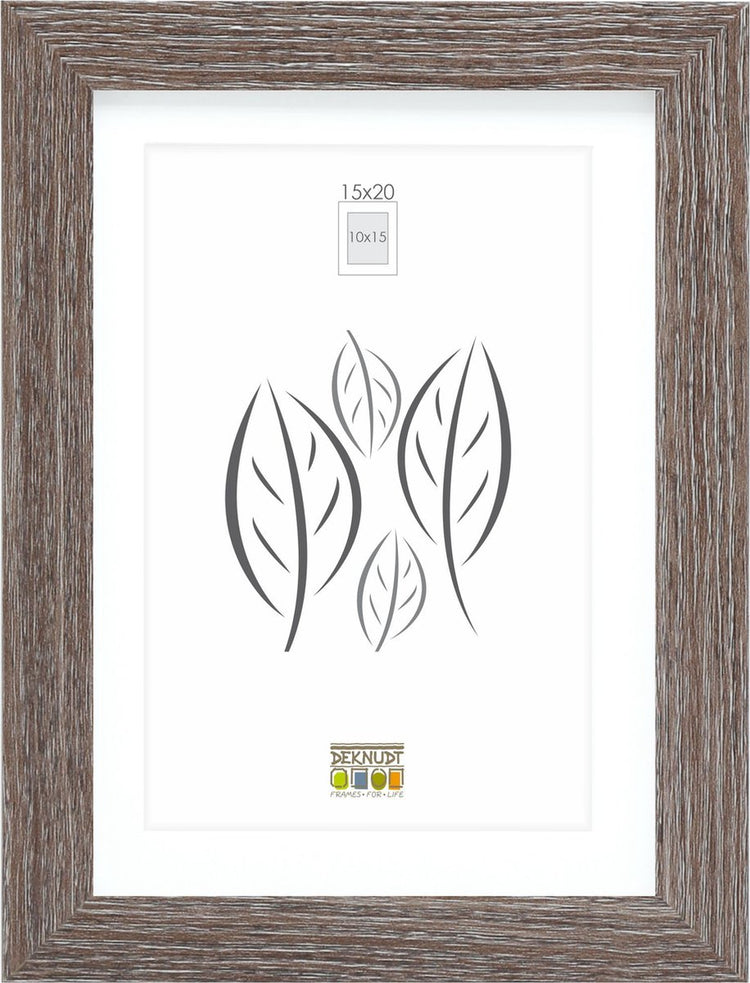 Deknudt Frames Fotorahmen - Grau mit Passepartout - 10x15 15x20 cm