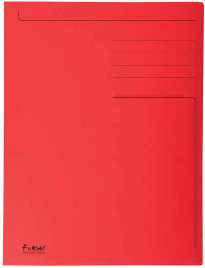 Exacompta 50x Forever® bedruckte Mappe mit 3 Klappen – 280 gm2 – 24,5 x 35 cm für Folio – Rot – 449003e