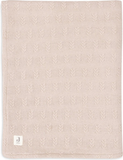 Jollein – Kinderbettdecke 100 x 150 cm – Babydecke – Kornstrick – Wildrosensamt
