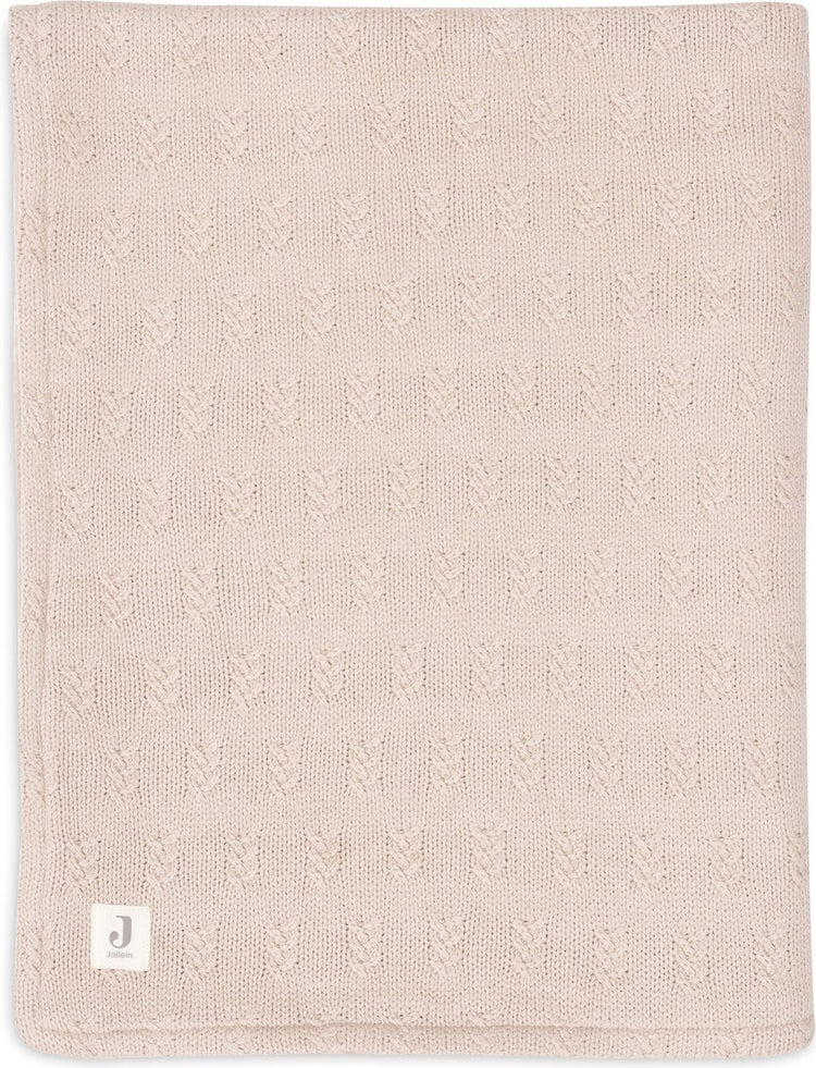 Jollein – Kinderbettdecke 100 x 150 cm – Babydecke – Kornstrick – Wildrosensamt