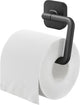 Tiger Carv - Toilettenpapierhalter ohne Klappe - Toilettenpapierhalter - ohne Bohren - Bohren oder Kleben - Schwarz