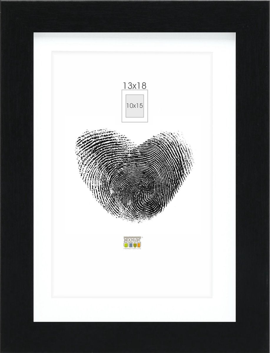 Deknudt Frames Fotorahmen - Schwarz mit Passepartout - 10x15 13x18 cm