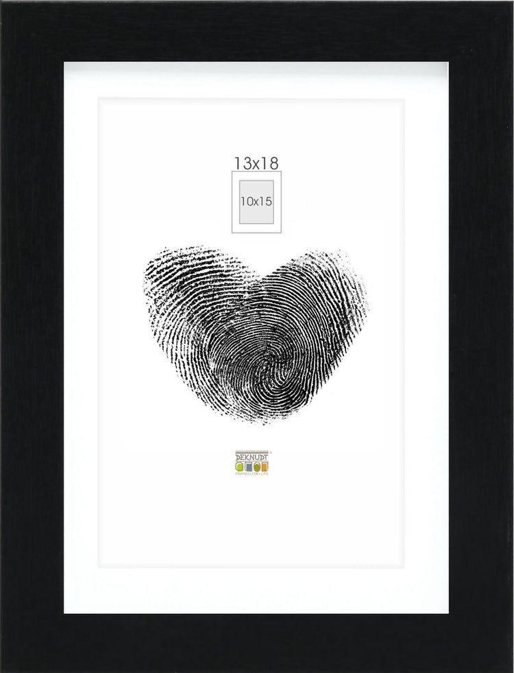 Deknudt Frames Fotorahmen - Schwarz mit Passepartout - 10x15 13x18 cm