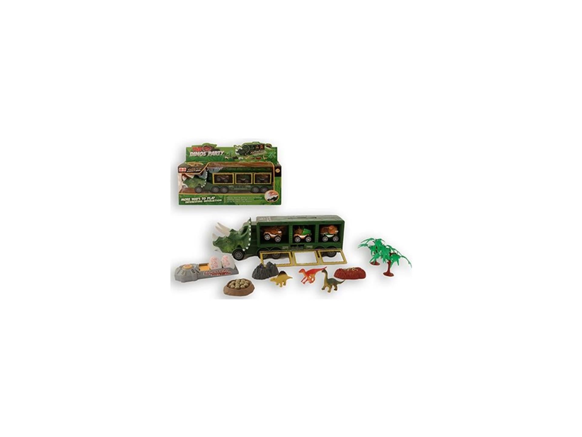 Dino-Truck 34 cm mit 3 Dino-Autos
