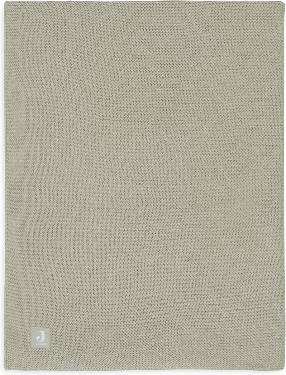 Jollein - Kinderbettdecke 75x100cm - Kinderbettdecke, Kinderbettdecke, Babydecke - Basic-Strick - Olivgrün
