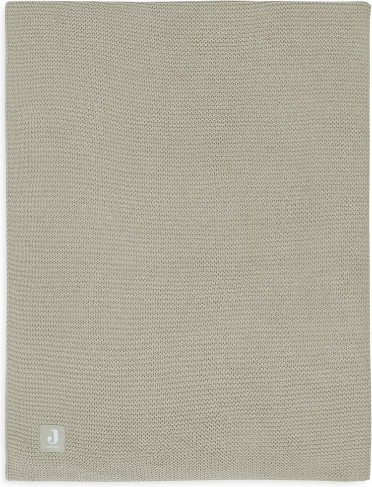 Jollein - Kinderbettdecke 75x100cm - Kinderbettdecke, Kinderbettdecke, Babydecke - Basic-Strick - Olivgrün