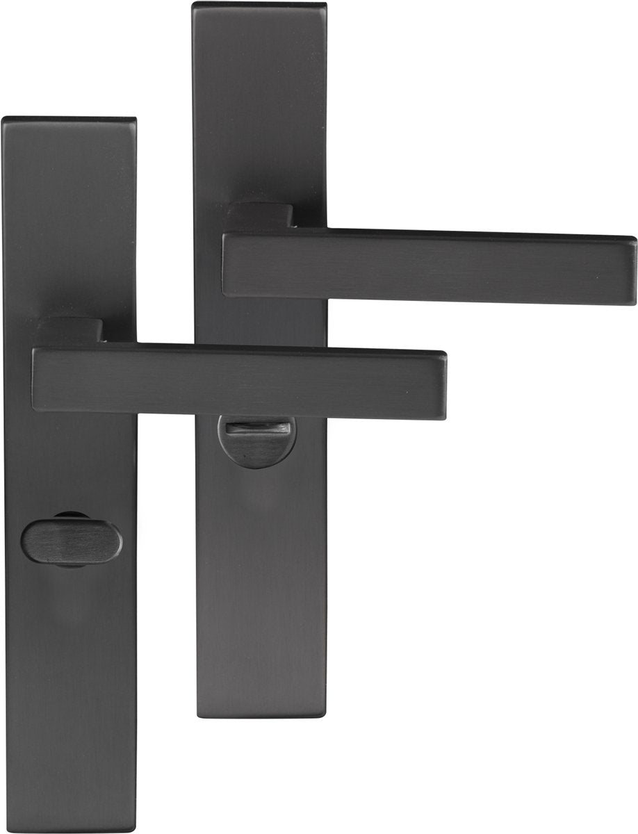 Differenz | Tilburg Türgriff | quadratischer Schild | Toilette 63 mm | Rotguss
