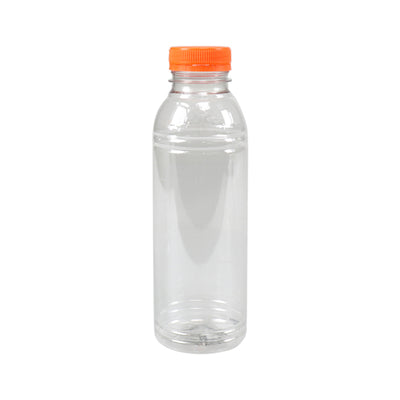 Rpet-Flasche 500 ml mit orangefarbenem Verschluss (108 Stück)