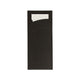 Bestecktasche Pochette schwarz mit weißer Serviette (600 Stück)
