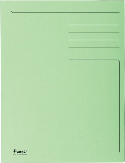 Exacompta 50x Forever® bedruckte Mappe mit 3 Klappen – 280 gm2 – 24 x 32 cm für A4 – Grasgrün – 448013e