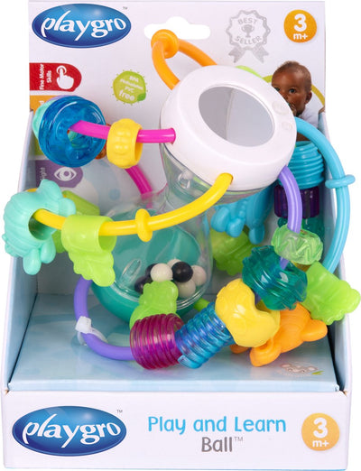 Playgro – Spiel- und Lernball – Babyball – Babyspielzeug – pädagogisches Babyspielzeug – Spielzeug für Babys – Aktivitätscenter – Rassel – Aktivitätsspielzeug – Geschenk – regt die Entwicklung an