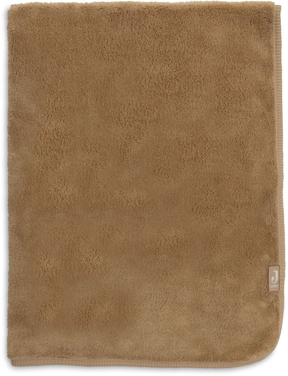 Jollein Babydecke für Kinderbett, 75 x 100 cm, Basic Sherpa-Jersey, Haselnussbraun