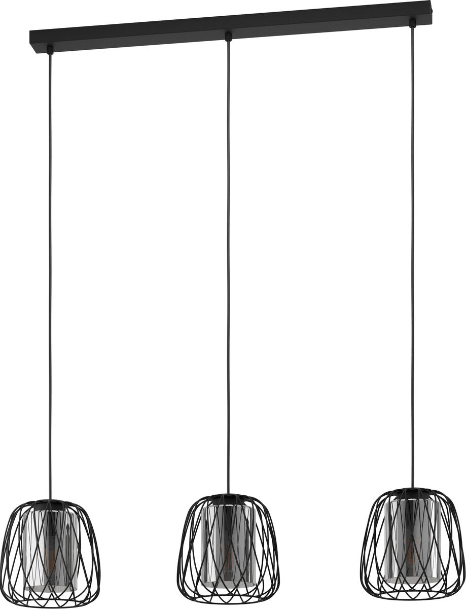 Eglo Floresta Hängelampe – E27 – 89 cm – Rauchglas – Schwarz
