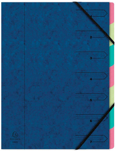 Sortiermappe Exacompta 54072e 7 Fächer A4 blau