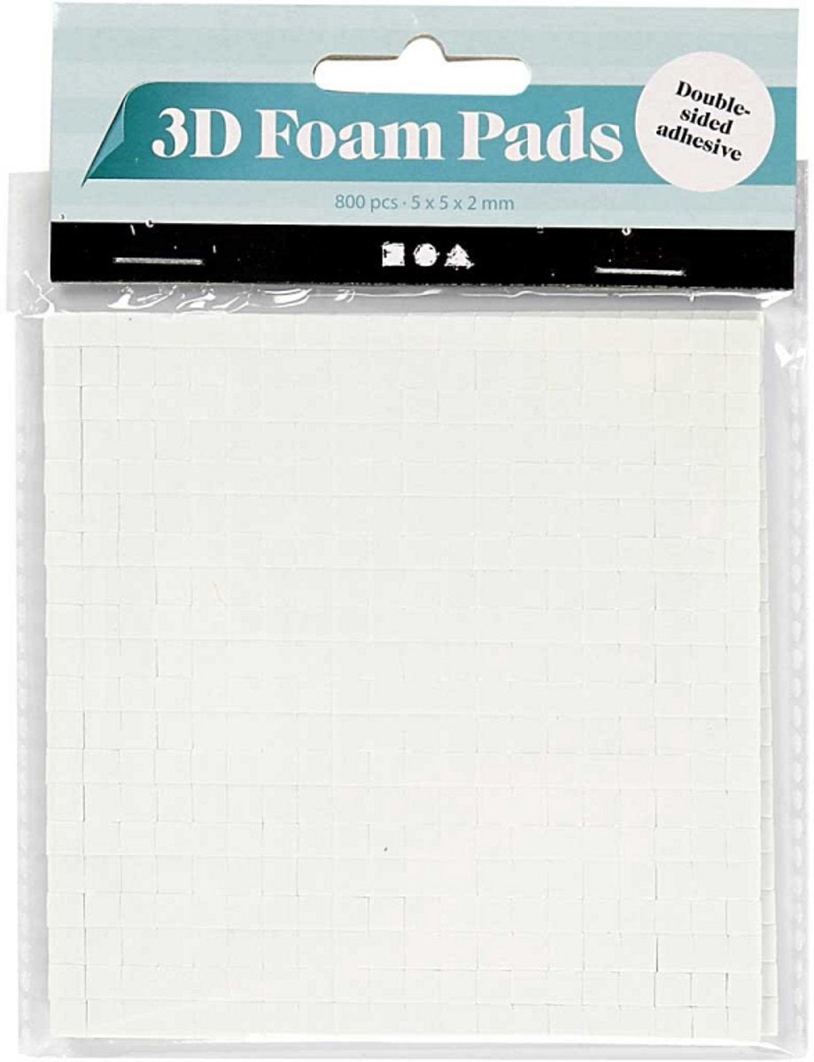 Creativ Company 3D Foam Pads Weiß 5x5x2mm, 2 Blätter