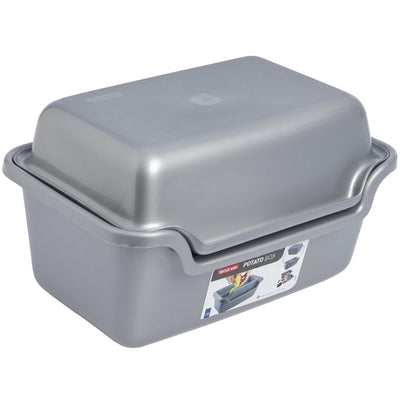 Hurver -Kartoffelschaltkasten 29x24.5x40,1 cm 20 l Silber