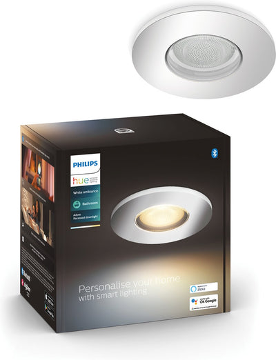Philips Hue Adore Badezimmer-Einbaustrahler – warmes bis kaltweißes Licht – 1er-Pack – Chrom