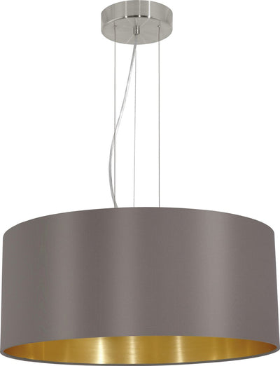 Eglo Maserlo – Hängelampe – 3 Lichter E27 – ø53 cm – Stoff – Cappuccino, Gold