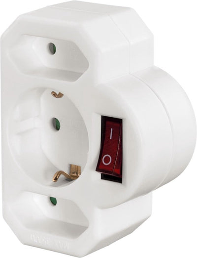 Hama Steckdosenadapter 3-fach mit Schalter