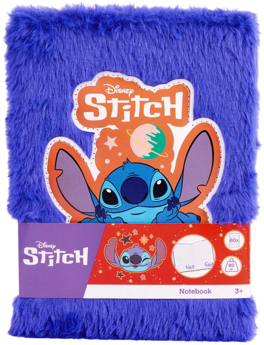 Canenco Stitch Plüsch-Notizbuch dunkelblau