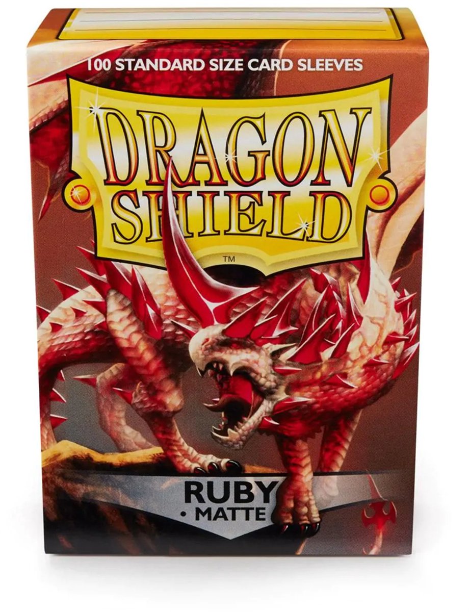 Arcane Tinmen Drachenschild Standardärmel matt – Rubinrot (100 ct) in Box