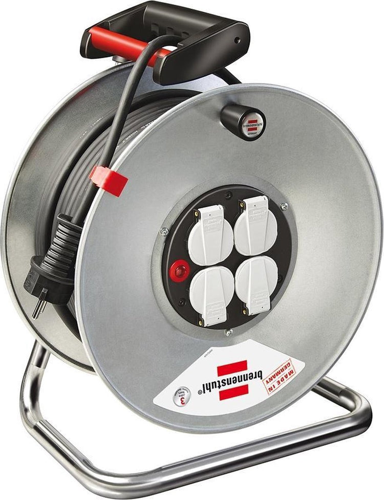 Brennerstuhl 1195066 Kabeltrommel 50,00 m schwarz Schukostecker