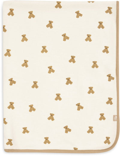 Jollein Babydecke für Kinderbett – 75 x 100 cm – kleine Waffel – Mini-Teddybär