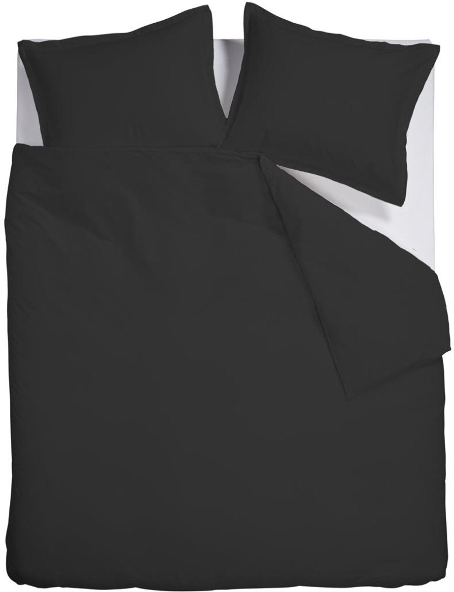 Ambiante Satin Uni Bettbezug – Doppelbett – 200 x 200 220 cm – Schwarz