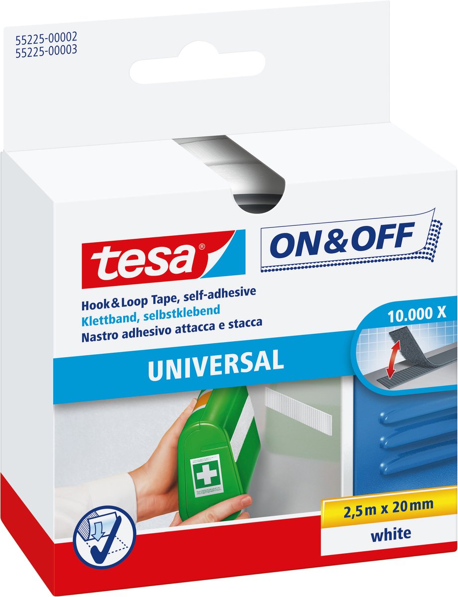 Tesa 1002950 – Klettbandkleber Gew. 20x2,5 | 3 Stück