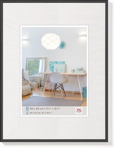 Walther New Lifestyle - Kunststoffrahmen - Fotogröße 42x59,4 cm (Din A2) - Kunstglas - Schwarz