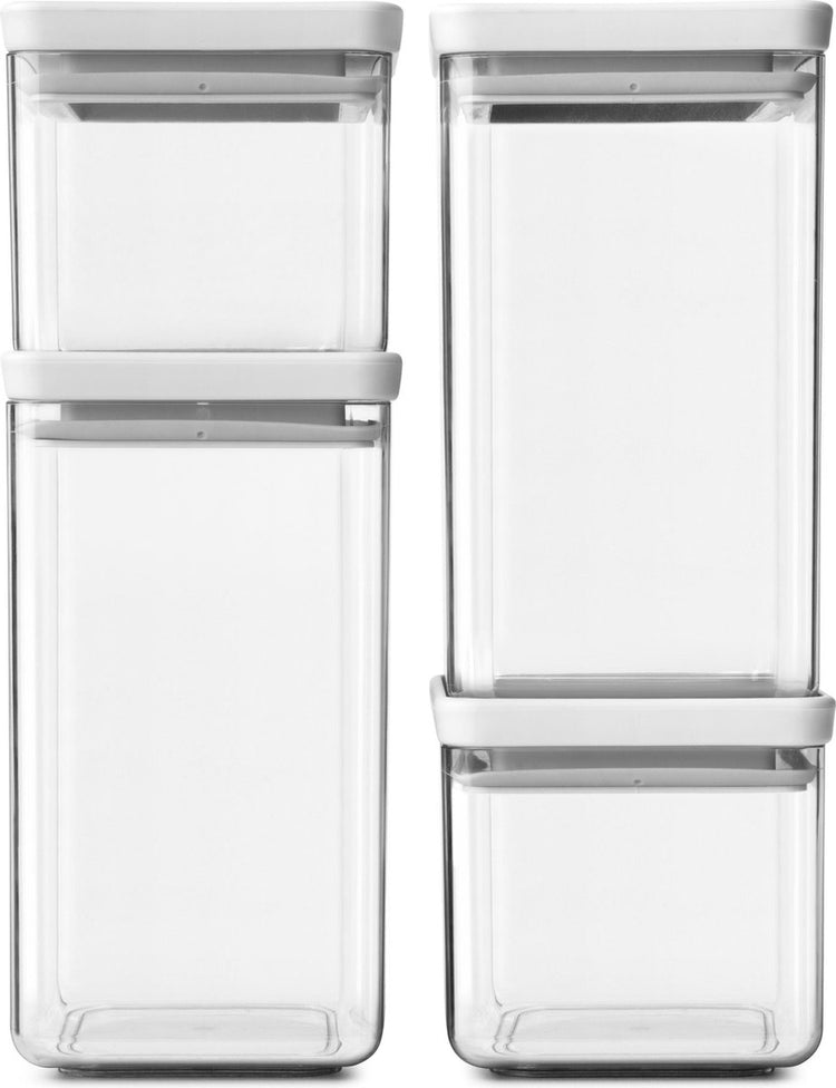 Brabantia leckere+ Vorratsbehälter - stapelbar - 2x 0,7 l 2x 1,6 l - Hellgrau