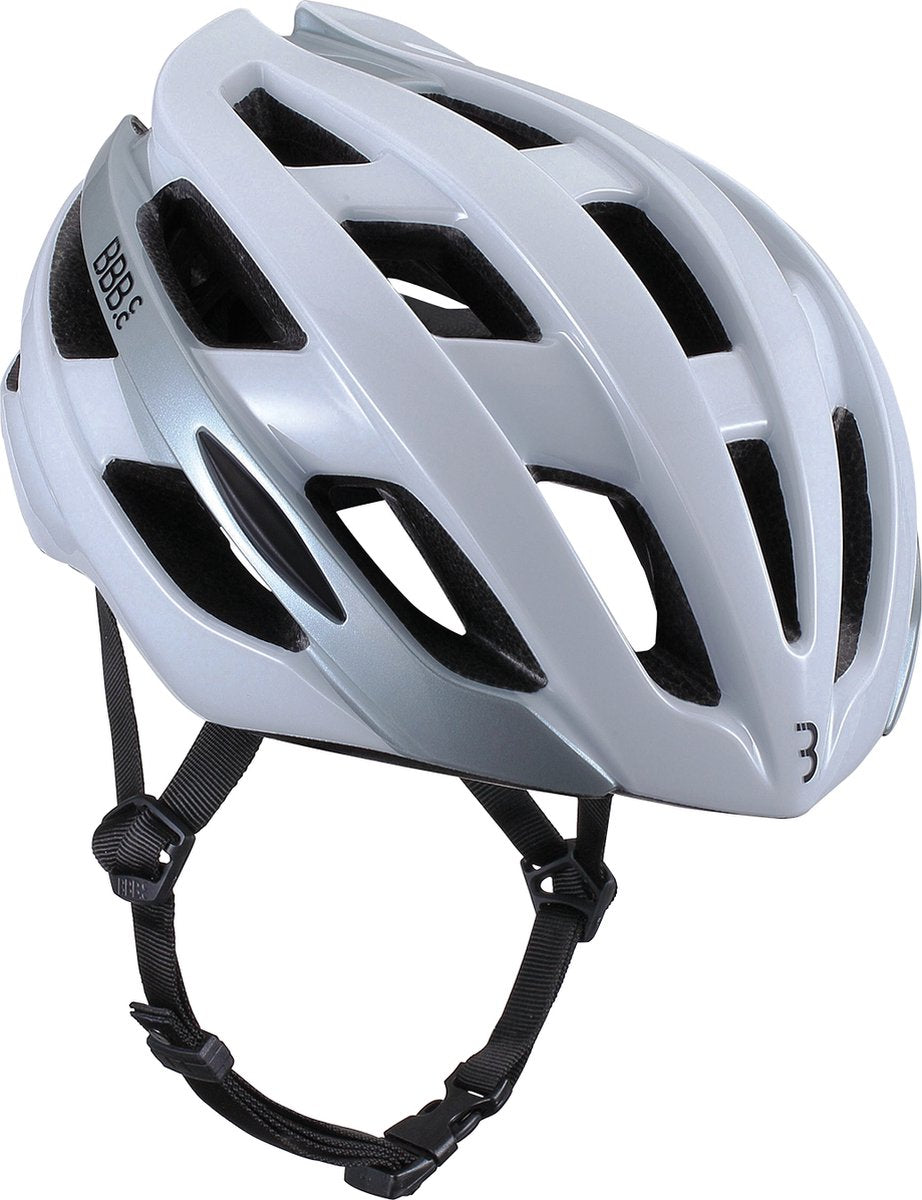 BBB Cycling Hawk Rennradhelm – mittel: 54–58 cm – Fahrradhelm – Fahrradhelm Erwachsene – Sporthelm – glänzendes Weiß – BHE-151