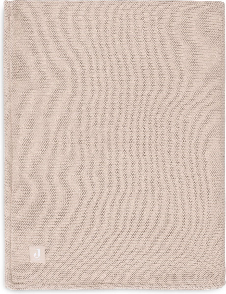 Jollein – Decke für Kinderbett 100 x 150 cm, Grundstrick – Babydecke – wildrosa Fleece