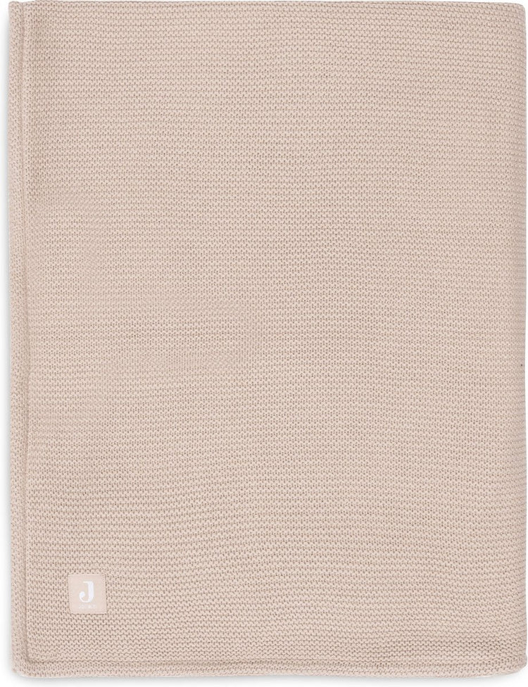 Jollein – Decke für Kinderbett 100 x 150 cm, Grundstrick – Babydecke – wildrosa Fleece