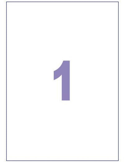 Kangaro-Etikett – Tintenstrahl-Laserkopie – 210 x 297 mm – 100 Blatt – 1 Aufkleber pro Blatt – k-210297