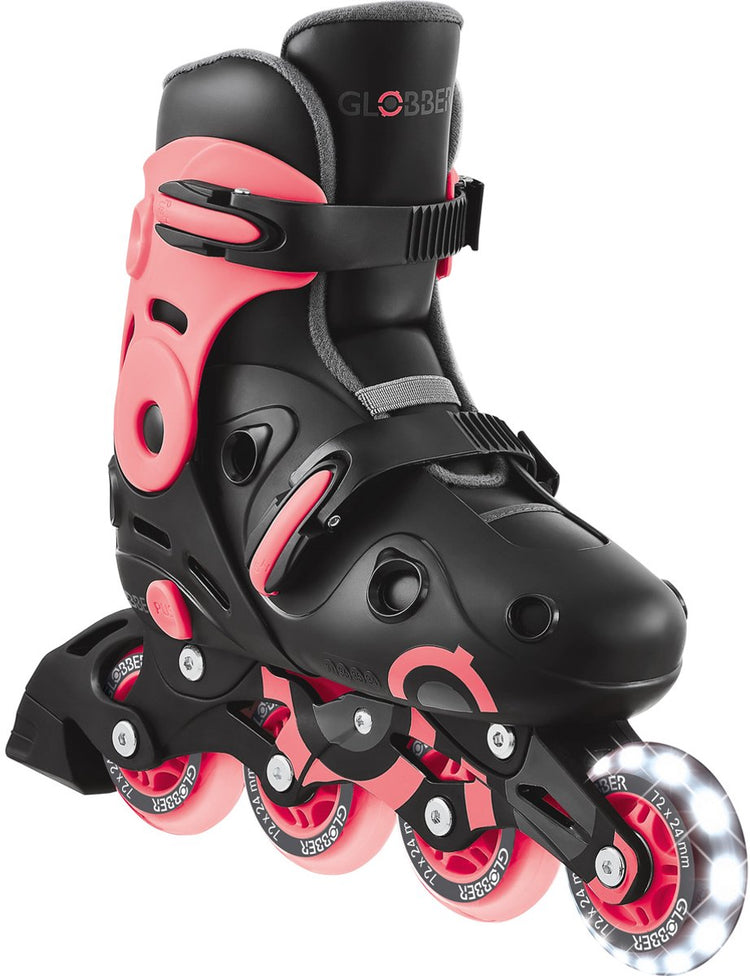 Globber Inlineskates - Go Skate Pink - Pink - verstellbar 34-37 - leuchtende Rollen - ab 5 Jahren