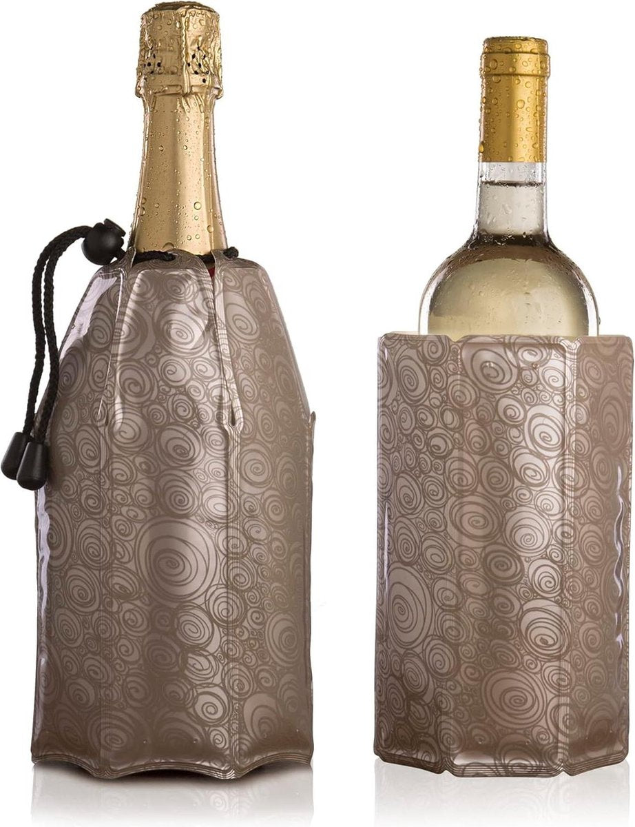Markenloser Sans-Marque-Weinkühler, aktiver Silikon-Flaschenkühler, Platin-Champagner – Flaschenkühler – Weinkühlung