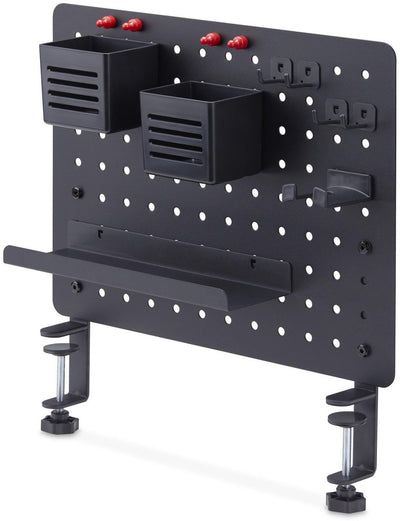 Startech .com Stahl-Werkzeugtafel mit Zubehör, 42 x 32 cm, Werkstatteinrichtung mit Klemmmontage, Schreibtisch-Aufbewahrungssystem, schwarz
