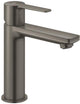 Grohe Lineare Waschtischarmatur – S-Größe – wassersparend – mit Push-Open-Ablaufgarnitur – glatter Körper – gebürsteter Hartgraphit (Anthrazit)