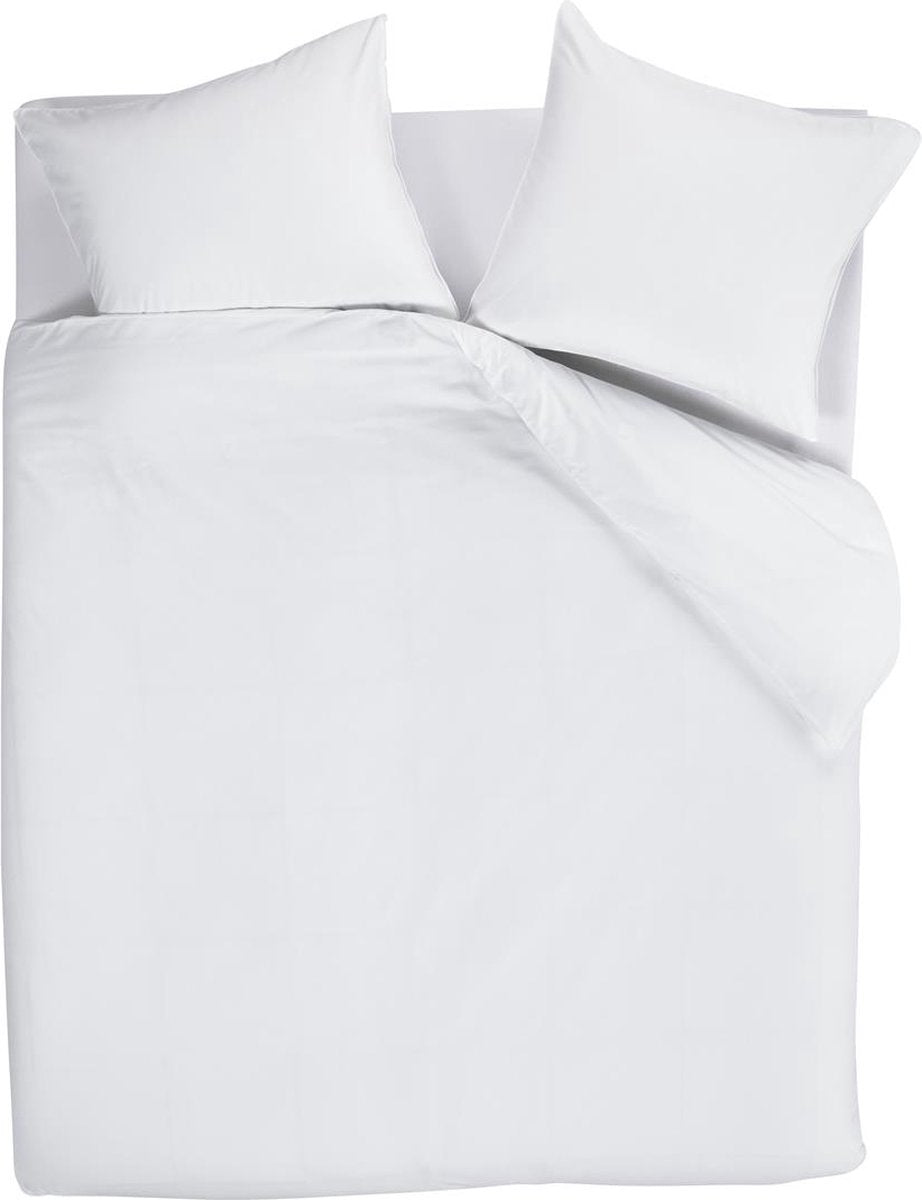 Bettwäsche zum Wechseln des Bettbezugs – einfarbig – Doppelbett – 200 x 200 220 cm – weiß