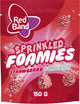 Mit rotem Band bestreute Foamies-Erdbeerbonbons, 10 x 150 g