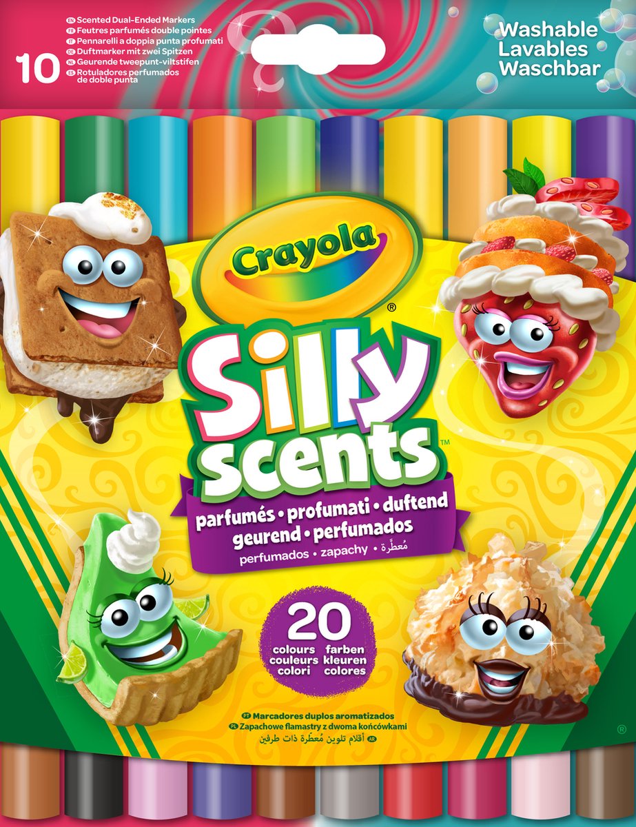 Crayola – alberne Düfte – Filzstifte – 10 duftende Marker mit doppelter Maxispitze – 20 Farben – für Kinder